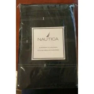 Nautica European Pillow Sham Lansing Stripe Navy Blue Pink NEW 1 Pack