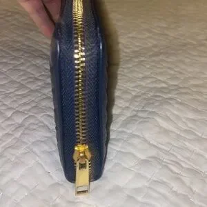 Navy Blue Basket Weave Large Wallet/wristlet. NWOT Will Hold A Cell Phone