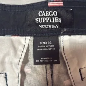 Navy Blue Shorts With Flag Design