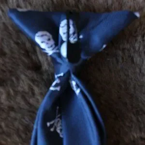 Navy With Silver Skulls Youth Clip-On Necktie
