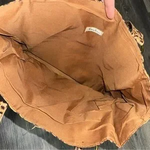 Neiman Marcus Tan & Black Leopard Print Tote Bag