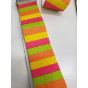 Neon Striped Suspenders Halloween Festival Rave Womens Art Teacher Rainbow