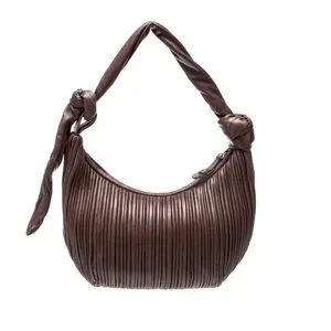 Neous Neptune Pleated Shoulder Bag In Chocolate Brown