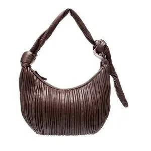 Neous Neptune Pleated Shoulder Bag in Chocolate Brown