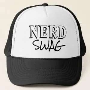 Nerd Swag Snapback Trucker Hat / Cap Black & White