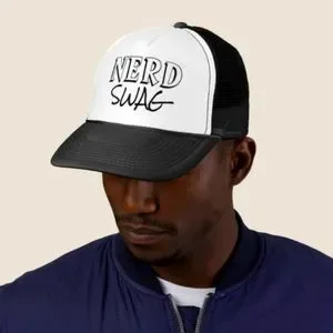Nerd Swag Snapback Trucker Hat / Cap Black & White
