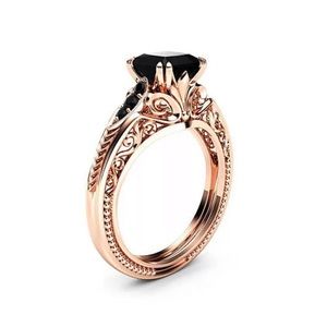 New 18K Rose Gold Black Sapphire Ring