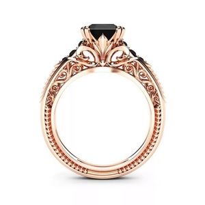 New 18K Rose Gold Black Sapphire Ring