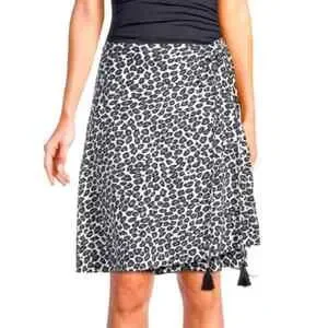 New $270 MICHAEL KORS COLLECTION Leopard Tassel Wrap Skirt Cocktail Black M