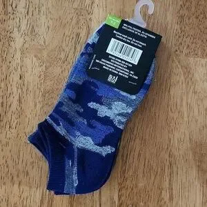 New 3 Pair Beverly Hills Polo Club Low Cut Socks Blue Camo Green Camouflage Kids