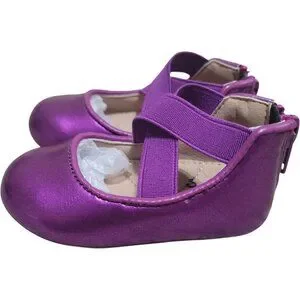 NEW A Bear Co Toddler Size 3 Smooth Glitter Ballerina Flats Vivid Purple