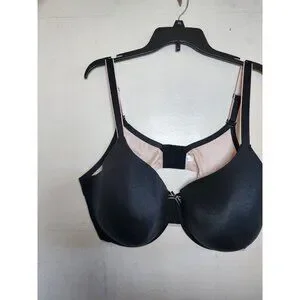New Auden Women's Black Underwire Lightly Line Bra Adjustable Straps 44DDD