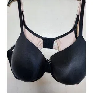 New Auden Women's Black Underwire Lightly Line Bra Adjustable Straps 44DDD