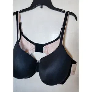 New Auden Women's Black Underwire Lightly Line Bra Adjustable Straps 44DDD