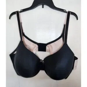 New Auden Women's Black Underwire Lightly Line Bra Adjustable Straps 44DDD
