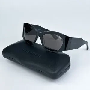 NEW Balenciaga BB0329S 003 Black Grey Geometric Unisex Sunglasses BB 0329S