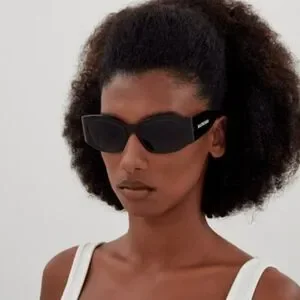 NEW Balenciaga BB0329S 003 Black Grey Geometric Unisex Sunglasses BB 0329S