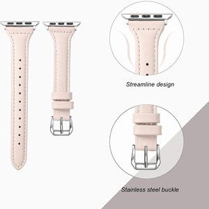 NEW[BAND] Slim BLUE Strap Leather For Apple Watch