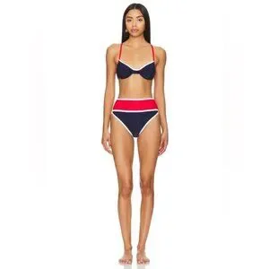 New BEACH RIOT Carlotta Bottom In Americana Colorblock Size XL