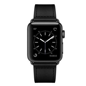 NEW BLACK Genuine Leather Band For Apple Watch