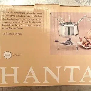 NEW Chantal Fondue Combo Set Includes 2 Fondue Pots