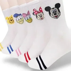 NEW Crew Socks Multi Character Animation Women Socks 5 Pairs Mickey Mouse Donald