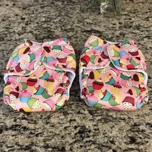 NEW Cupcake Print Kids Cloth Diapers All-In-Ones AIO Covers with inserts