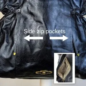 NEW Elliott Lucca Sintra Black Leather Luxury Large Tote Shoulder Bag Tassels