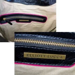 NEW Elliott Lucca Sintra Black Leather Luxury Large Tote Shoulder Bag Tassels