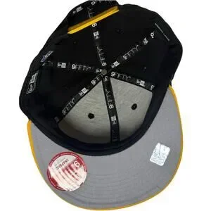 New Era 9Fifty NFL Pittsburgh Steelers Snapback Hat Black Gold M/L Retro
