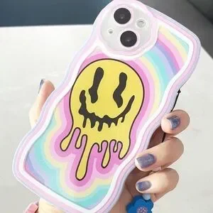 NEW Hot Topic iPhone 13 Pro Melting Smiley Emo Graphic Wavy Edge Phone Case