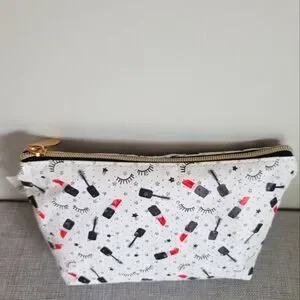 New Imoshion USA Cosmetic Makeup Bag Lipstick Red Black Travel Clutch