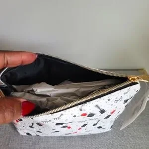 New Imoshion USA Cosmetic Makeup Bag Lipstick Red Black Travel Clutch