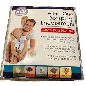 New In Bag - All-In-One Boxspring Encasement w/Bed Bug Blocker King Size
