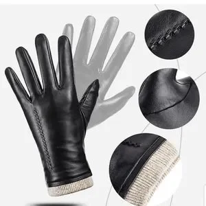 New In Original Package Dsane Women Black Sheepskin Leather Gloves