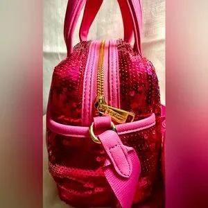NEW Juicy Couture Puffed Pink Sequin Crossbody Satchel