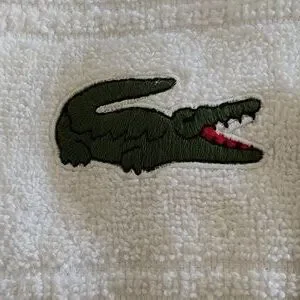 New Lacoste White Bath Towels SET