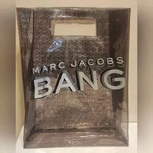 New Marc Jacobs Smoky Gray Plexi "Bang" Bag Handheld 11" x 9" x3"