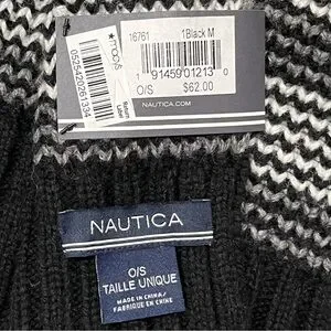 NEW Nautica Men’s Striped Wool Blend Scarf