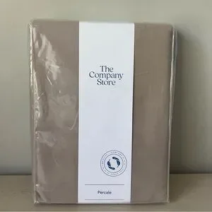 New Queen 100% Cotton Percale Duvet Cover The Company Store- Cocoa 90x96