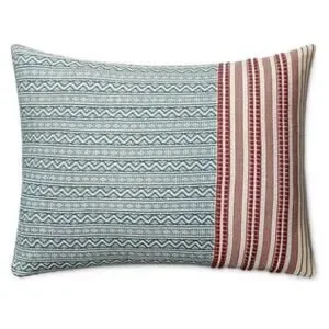 NEW Ralph Lauren Home Granby Teal Multi Decorative Pillow 15x20 Cotton $215