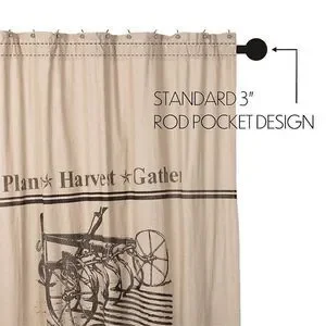 NEW Sawyer Mill Farmhouse Cotton Fabric Shower Curtain Plow Field Crops Barn