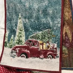 New Season's Cheer 13x70" Tapestry Runner/Truck & Tree A10