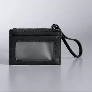 New Simply Vera Vera Wang Black Wristlet Card Case