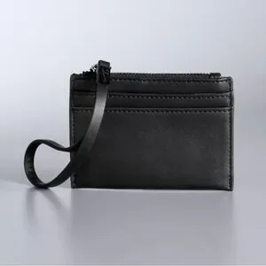 New Simply Vera Vera Wang Black Wristlet Card Case