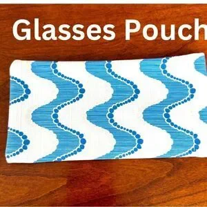 New Soft Canvas Glasses Case Pouch. Snap Closure. Soft interior