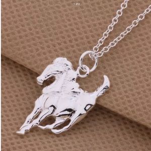 New Sterling Silver Women Classic Horse Necklace