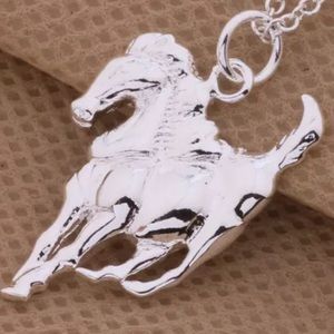 New Sterling Silver Women Classic Horse Necklace