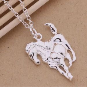 New Sterling Silver women classic Horse Necklace