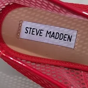New Steve Madden Mesh Knit Mags Red Flats Lightweight Shoes With Strap Womens 11